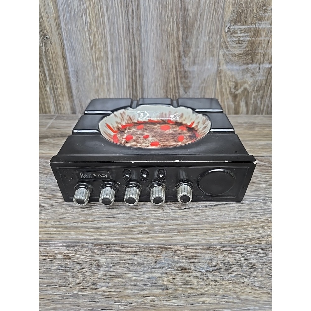 Vintage Ceramic CB Radio Ashtray Trucker dated 1976. 70's‎